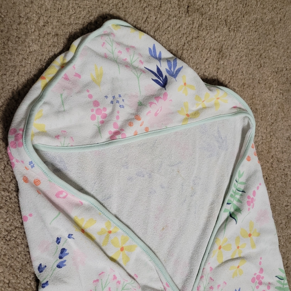 White Floral Infant Baby Cloud Island Towel